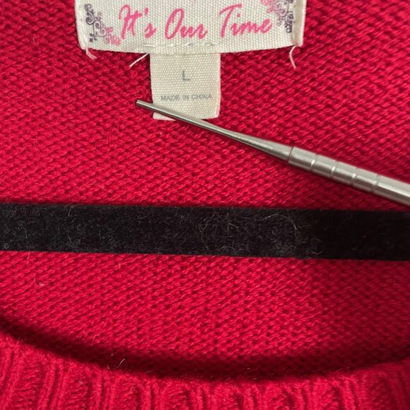 Its Our Time Christmas Sweater Owl Snowflakes Red Womens Size Large - Picture 3 of 7